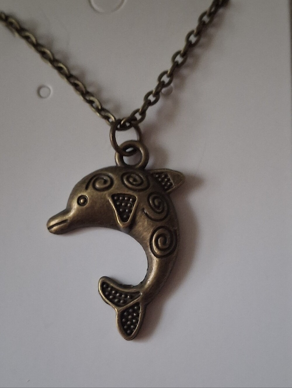 Bronze Dolphin Pendant Necklace - Women Jewelry